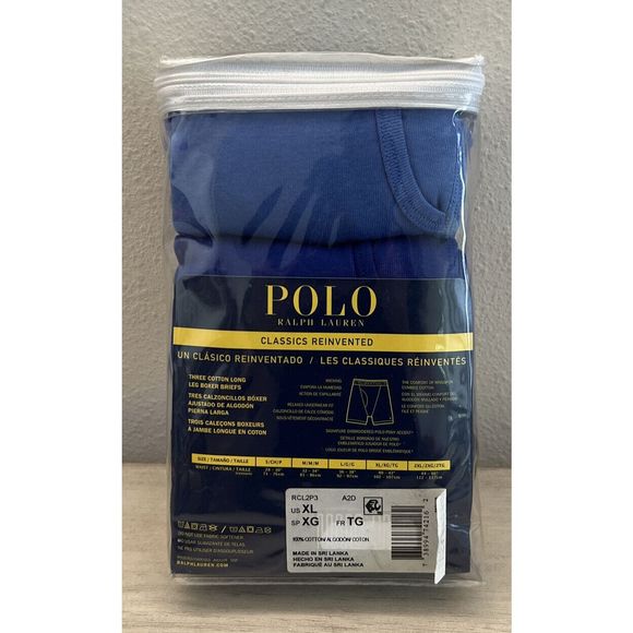 Polo Ralph LaurenRCL2P3 Men Sz XL Classic Fit Long Leg Boxer Briefs 100% Cotton - Picture 2 of 6